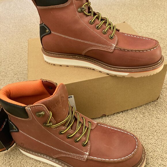 Hisea Work Wear Boots Brown Size 10 M New in Box - Picture 3 of 9
